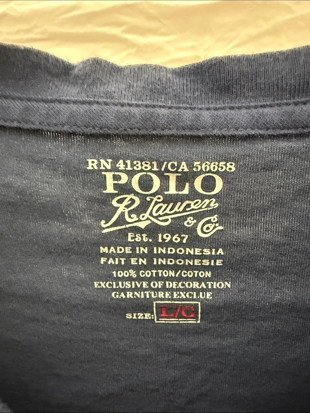 Polo by Ralph Lauren Navy V-Neck Short Sleeve Tee with Red Pony Embroidery